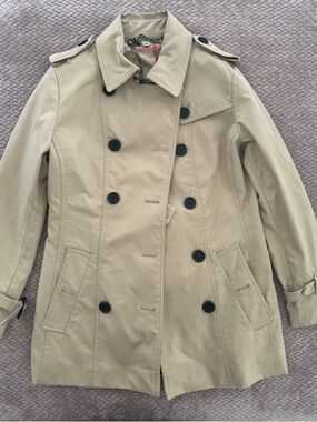 Burberry Tan Double-Breasted Trench Coat